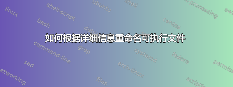 如何根据详细信息重命名可执行文件