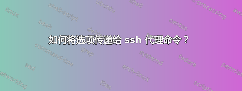 如何将选项传递给 ssh 代理命令？