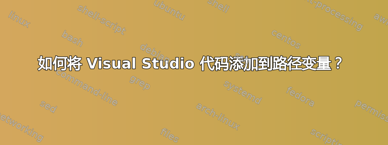 如何将 Visual Studio 代码添加到路径变量？