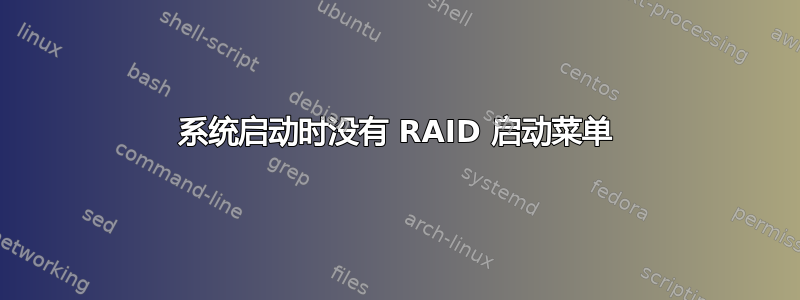 系统启动时没有 RAID 启动菜单