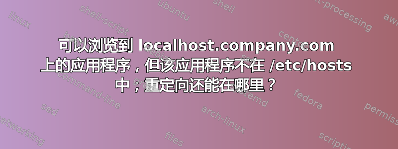 可以浏览到 localhost.company.com 上的应用程序，但该应用程序不在 /etc/hosts 中；重定向还能在哪里？