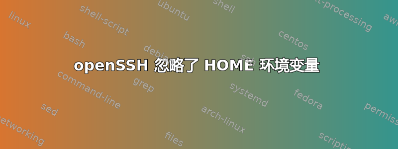 openSSH 忽略了 HOME 环境变量