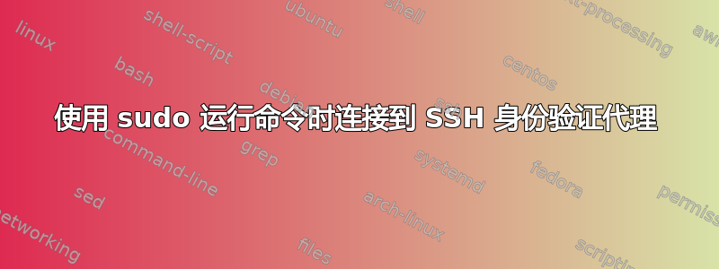 使用 sudo 运行命令时连接到 SSH 身份验证代理