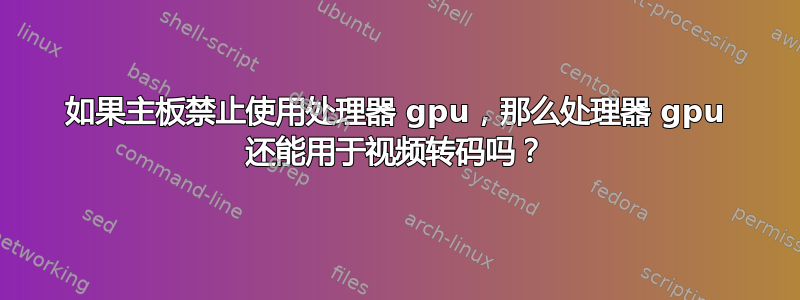 如果主板禁止使用处理器 gpu，那么处理器 gpu 还能用于视频转码吗？