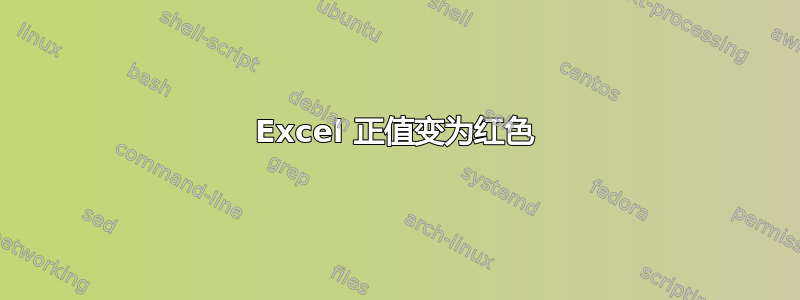 Excel 正值变为红色