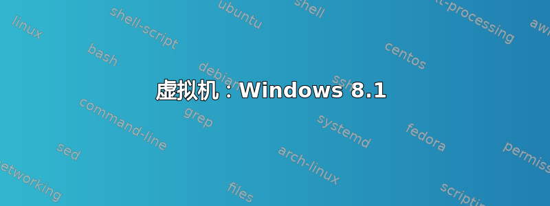 虚拟机：Windows 8.1