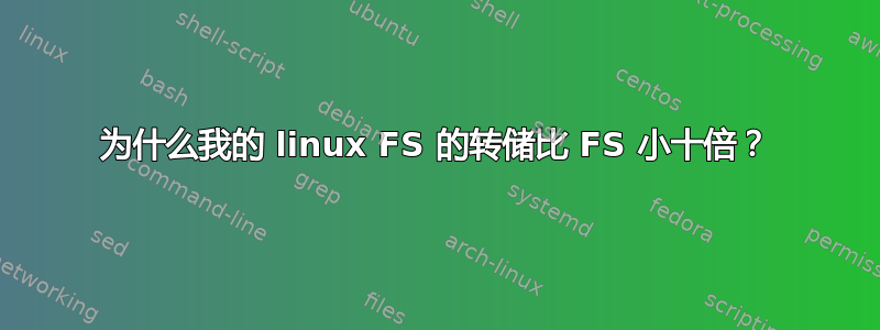 为什么我的 linux FS 的转储比 FS 小十倍？