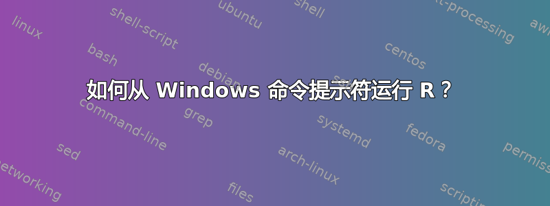 如何从 Windows 命令提示符运行 R？