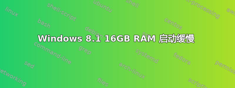 Windows 8.1 16GB RAM 启动缓慢