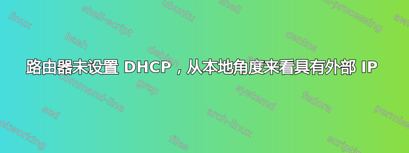 路由器未设置 DHCP，从本地角度来看具有外部 IP