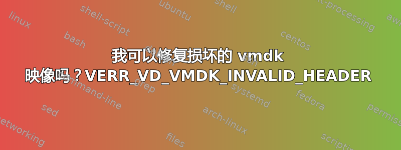 我可以修复损坏的 vmdk 映像吗？VERR_VD_VMDK_INVALID_HEADER