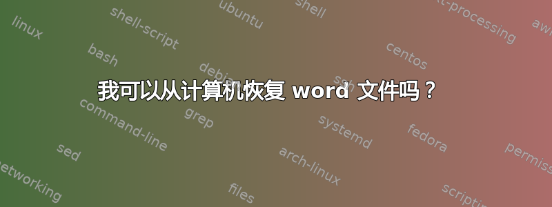 我可以从计算机恢复 word 文件吗？ 