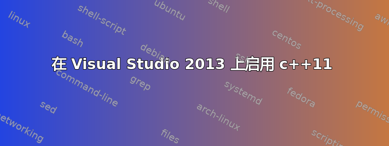 在 Visual Studio 2013 上启用 c++11