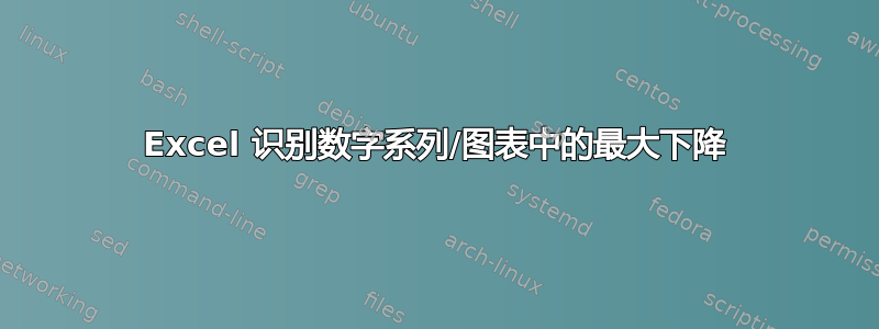 Excel 识别数字系列/图表中的最大下降