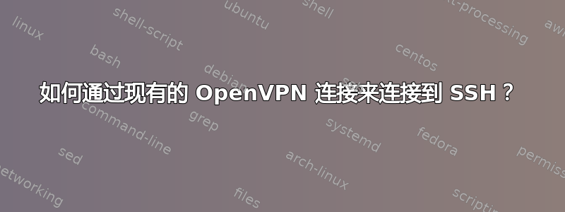 如何通过现有的 OpenVPN 连接来连接到 SSH？