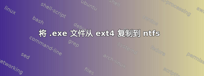 将 .exe 文件从 ext4 复制到 ntfs 