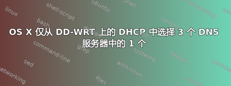 OS X 仅从 DD-WRT 上的 DHCP 中选择 3 个 DNS 服务器中的 1 个