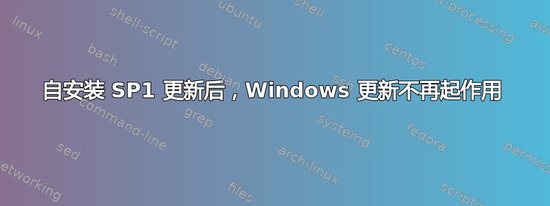 自安装 SP1 更新后，Windows 更新不再起作用