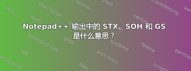 Notepad++ 输出中的 STX、SOH 和 GS 是什么意思？