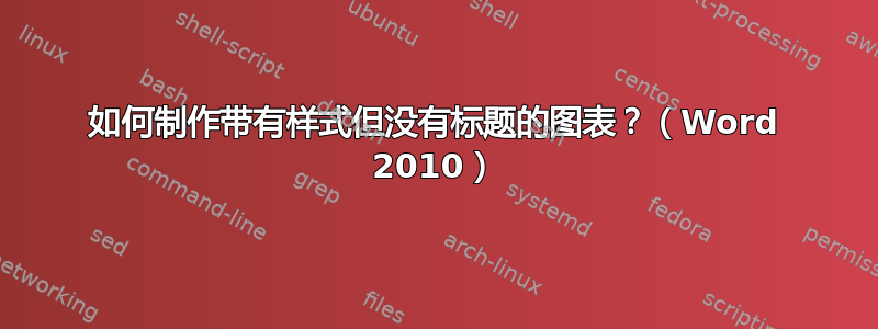 如何制作带有样式但没有标题的图表？（Word 2010）