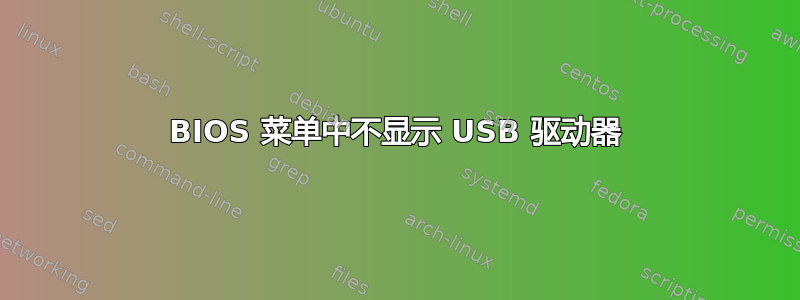 BIOS 菜单中不显示 USB 驱动器