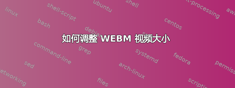 如何调整 WEBM 视频大小