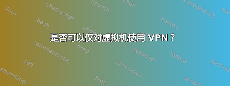 是否可以仅对虚拟机使用 VPN？