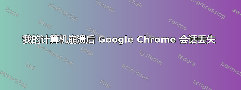 我的计算机崩溃后 Google Chrome 会话丢失