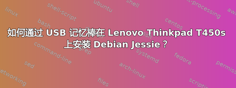 如何通过 USB 记忆棒在 Lenovo Thinkpad T450s 上安装 Debian Jessie？