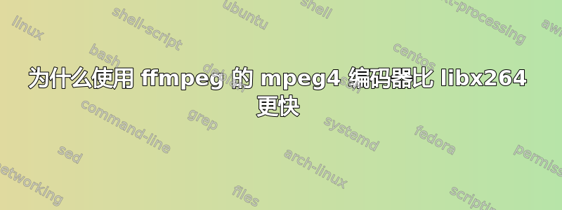 为什么使用 ffmpeg 的 mpeg4 编码器比 libx264 更快