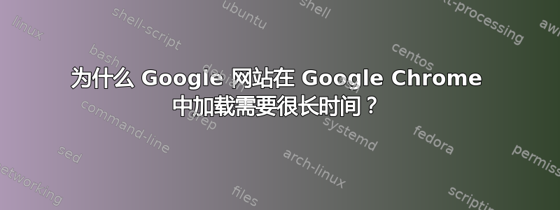 为什么 Google 网站在 Google Chrome 中加载需要很长时间？