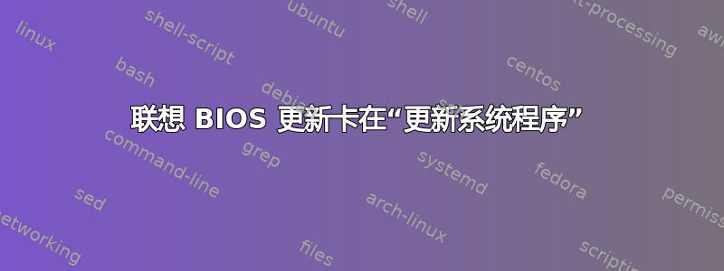 联想 BIOS 更新卡在“更新系统程序”