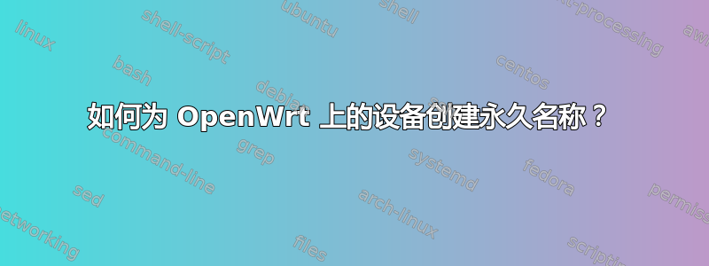 如何为 OpenWrt 上的设备创建永久名称？