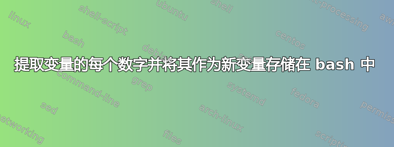 提取变量的每个数字并将其作为新变量存储在 bash 中