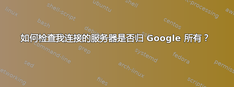 如何检查我连接的服务器是否归 Google 所有？