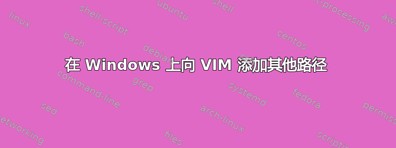 在 Windows 上向 VIM 添加其他路径