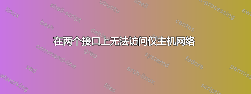 在两个接口上无法访问仅主机网络