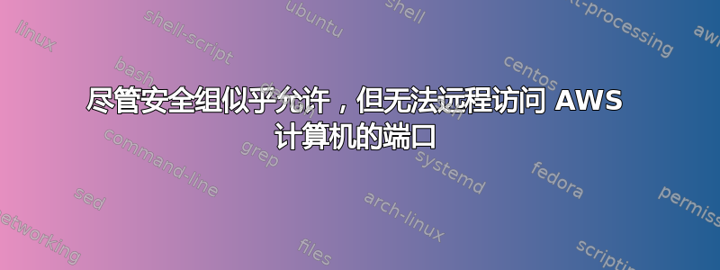 尽管安全组似乎允许，但无法远程访问 AWS 计算机的端口