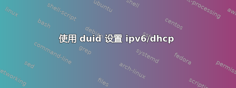 使用 duid 设置 ipv6/dhcp