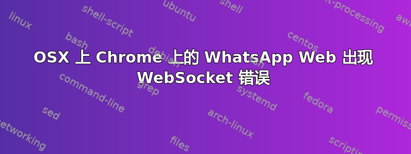 OSX 上 Chrome 上的 WhatsApp Web 出现 WebSocket 错误