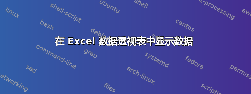 在 Excel 数据透视表中显示数据