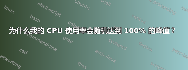 为什么我的 CPU 使用率会随机达到 100% 的峰值？