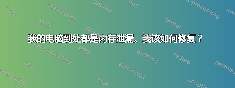 我的电脑到处都是内存泄漏。我该如何修复？