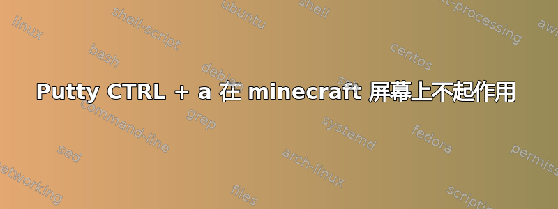 Putty CTRL + a 在 minecraft 屏幕上不起作用