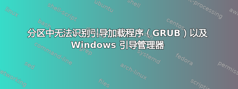 分区中无法识别引导加载程序（GRUB）以及 Windows 引导管理器