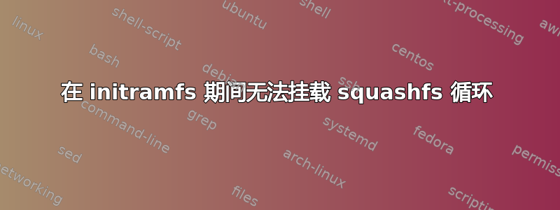 在 initramfs 期间无法挂载 squashfs 循环