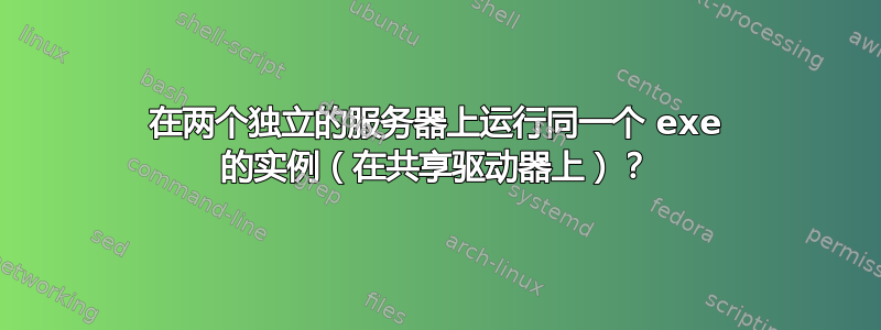 在两个独立的服务器上运行同一个 exe 的实例（在共享驱动器上）？