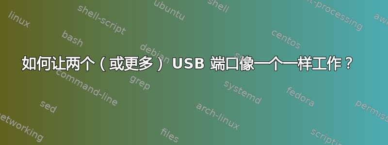 如何让两个（​​或更多） USB 端口像一个一样工作？ 