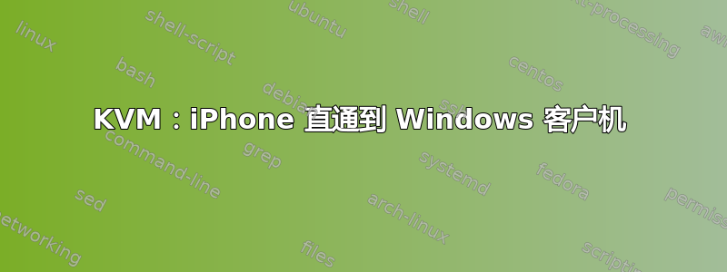 KVM：iPhone 直通到 Windows 客户机