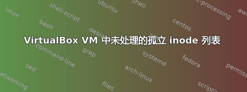 VirtualBox VM 中未处理的孤立 inode 列表